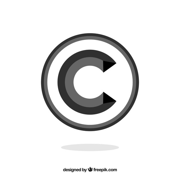 Символ авторского права в плоском стиле