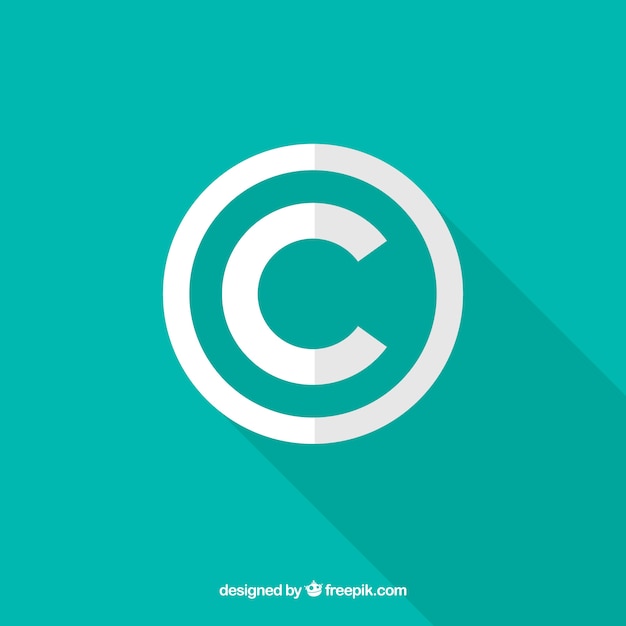 Символ авторского права в плоском стиле