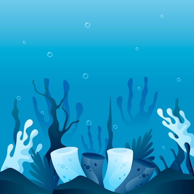 Free vector coral bleaching illustration