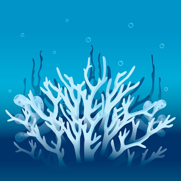 Free vector coral bleaching illustration