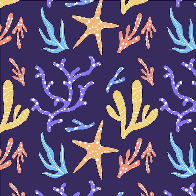 Free vector coral pattern collection concept