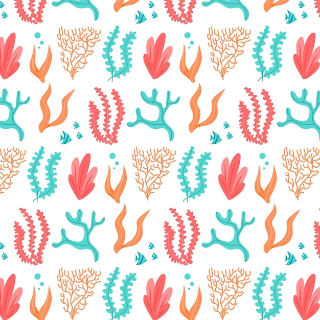 Free vector coral pattern collection concept