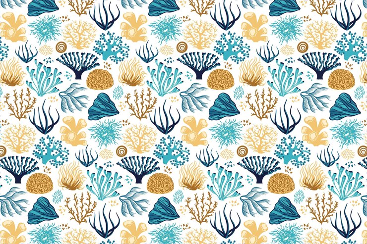 Free Vector coral pattern collection concept