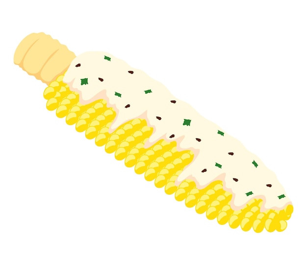 Vettore gratuito cibo messicano con pannocchie di mais