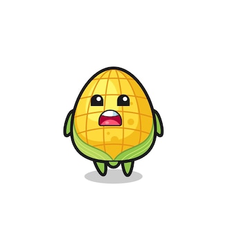 Corn illustration with apologizing expression saying i am sorry Premium Vector
