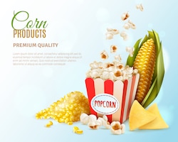 Corn products background template