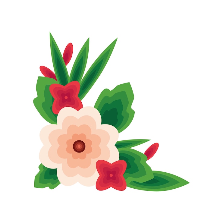 मुफ़्त वेक्टर corner frame flowers botanical isolated icon