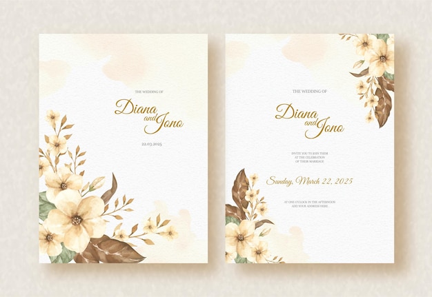Уголок композиции из белых цветов на фоне свадебного приглашения