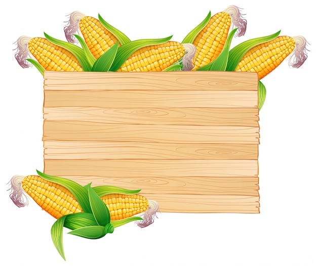 Free vector corns in wooden bucket