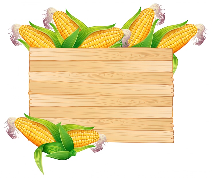 Free Vector corns in wooden bucket