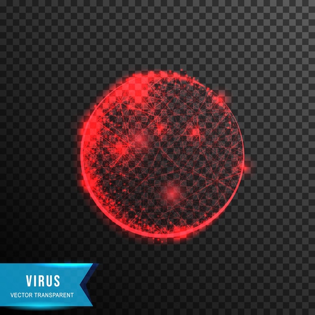 Corona virus bacteria from connecting dot and line light effect vector illustration isolated on transparent background