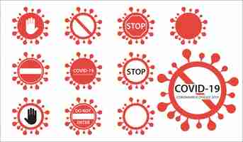 Vettore gratuito corona virus biohazard segnale di divieto di sicurezza