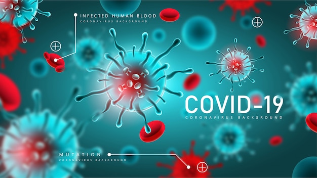 Vettore gratuito coronavirus 2019- ncov virus dell'epidemia di pandemia infetto sangue umano