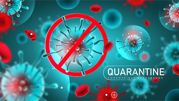 Vettore gratuito coronavirus 2019- ncov sfondo di quarantena