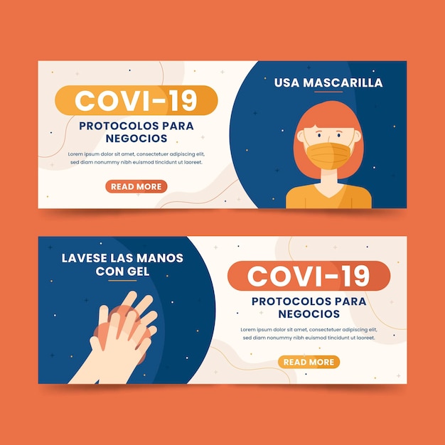 Vettore gratuito modello di banner di coronavirus