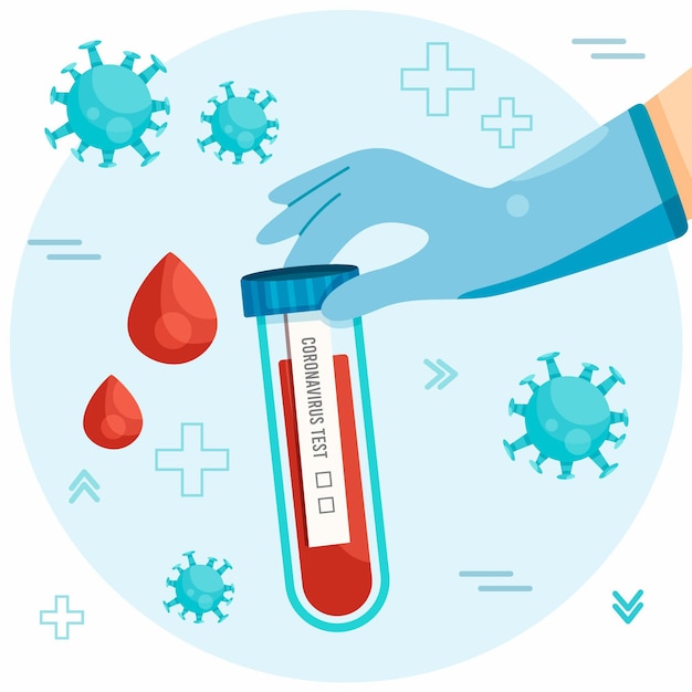 Free vector coronavirus blood test concept