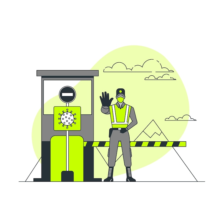 Free Vector coronavirus border closure concept illustration