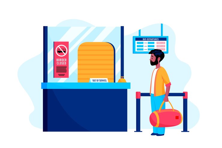 Free Vector coronavirus border closure concept