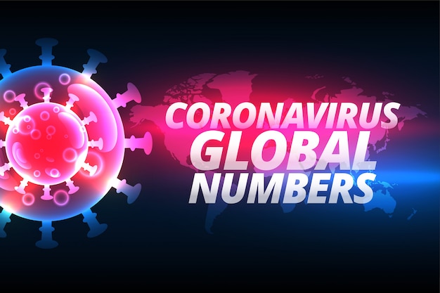 바이러스 세포와 코로나 바이러스 사례 글로벌 번호 배경