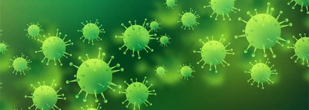 Vettore gratuito banner di cellule di coronavirus