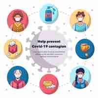 Free vector coronavirus concept illustrated with people