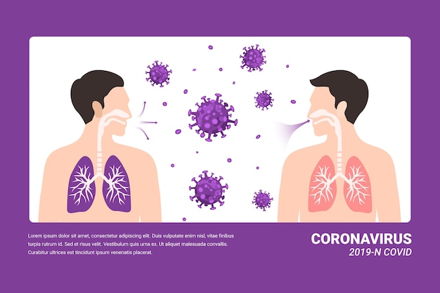 Free vector coronavirus concept lungs infection