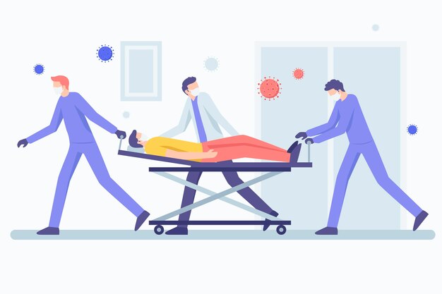 Coronavirus concept with critical patient