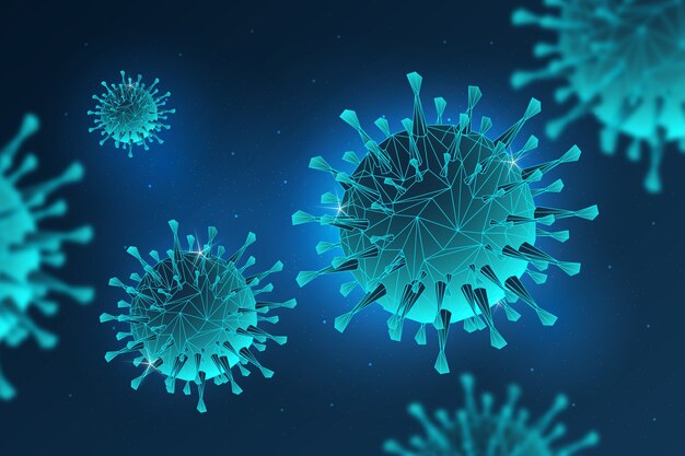 Бесплатное векторное изображение Концепция коронавируса с вирусами