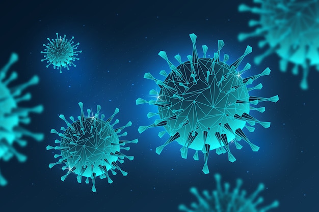 Coronavirus concept with viruses