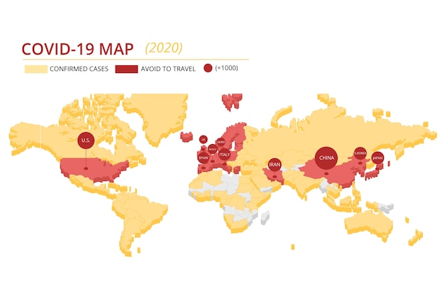 Coronavirus continents map