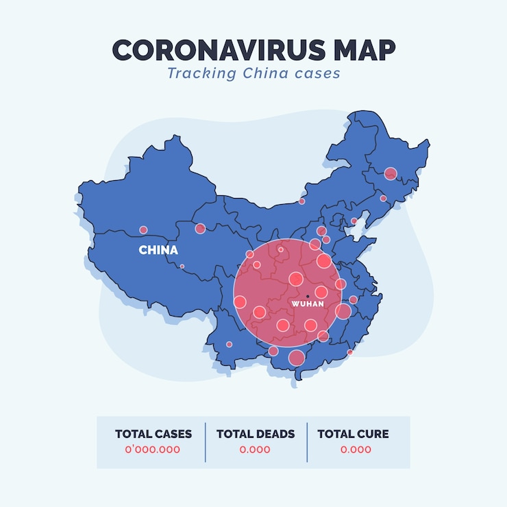 Free Vector coronavirus country map infographic