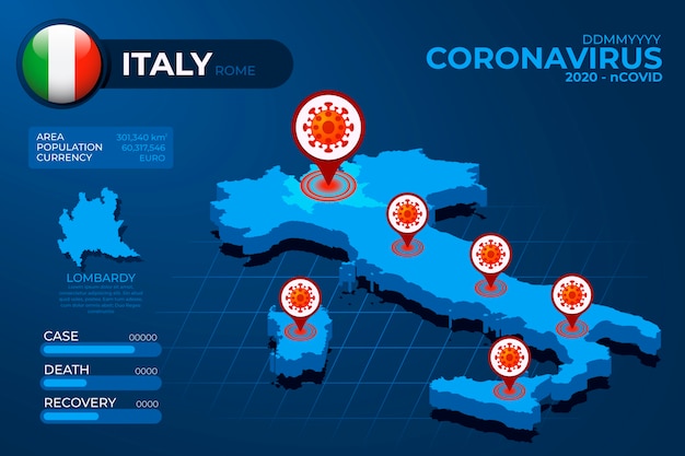 Coronavirus country map infographic