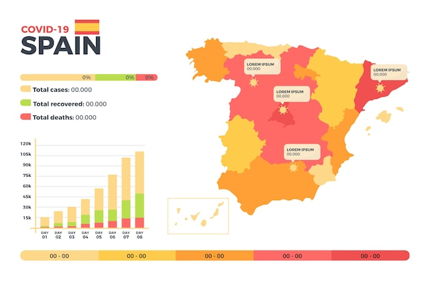 Mappa di coronavirus paese infografica