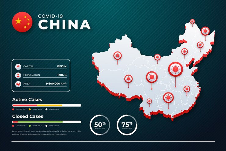 Free Vector coronavirus country map infographic