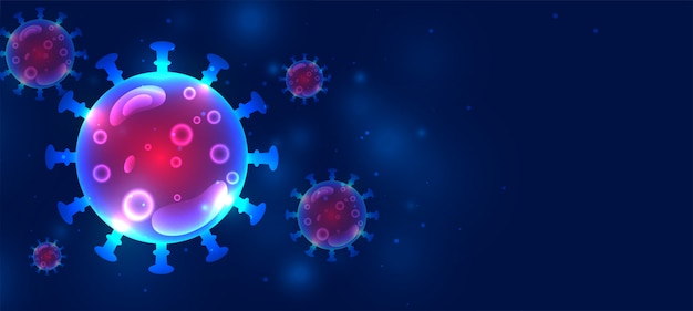 Coronavirus covid-19 virus cell background with text space