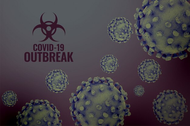 Vettore gratuito infezione da coronavirus covid19 diffusione sfondo con virus fluttuante