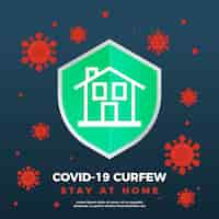 Free vector coronavirus curfew concept