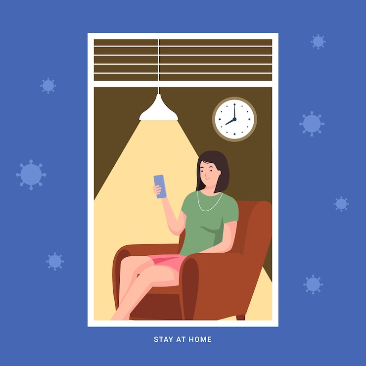 Free Vector coronavirus curfew concept