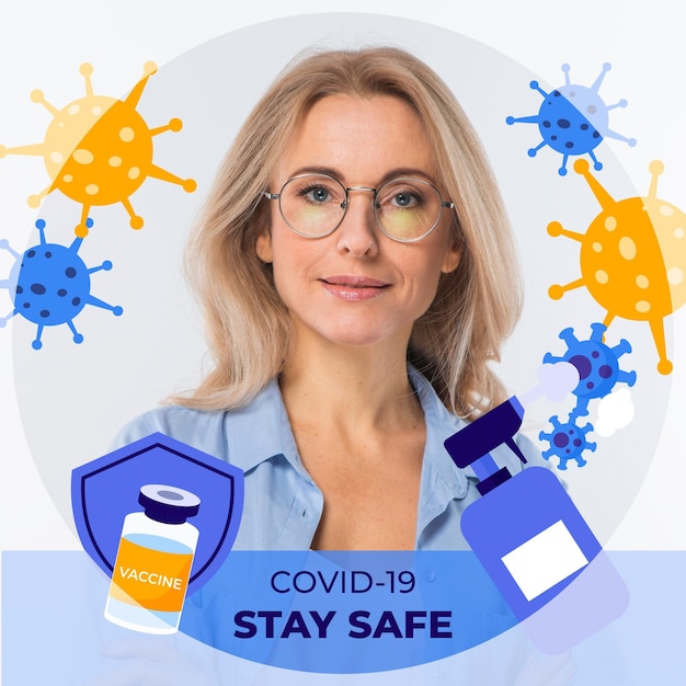 Free vector coronavirus facebook frame for profile picture