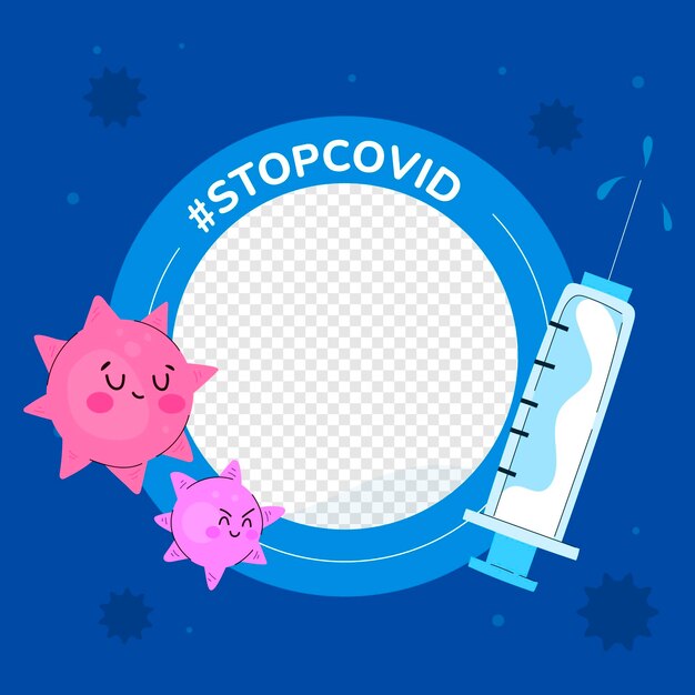 Coronavirus facebook frame with drawn elements