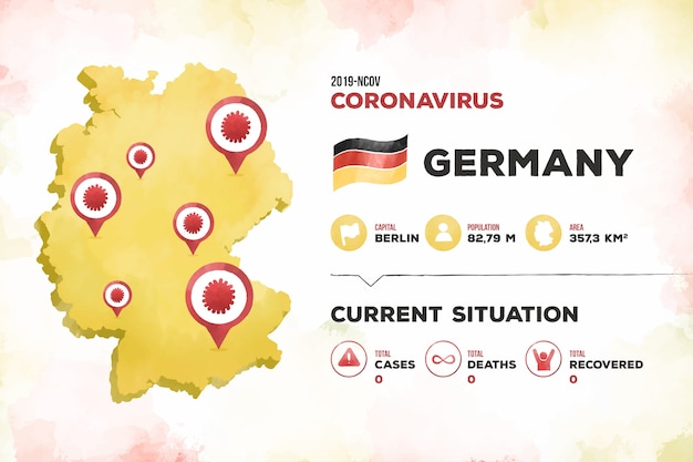 Free vector coronavirus germany map infographic