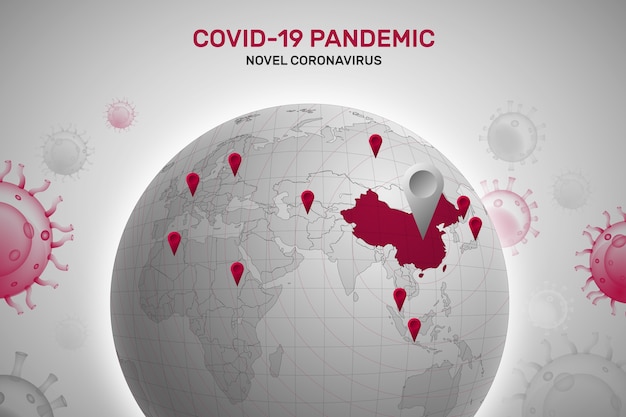 Free vector coronavirus globe concept