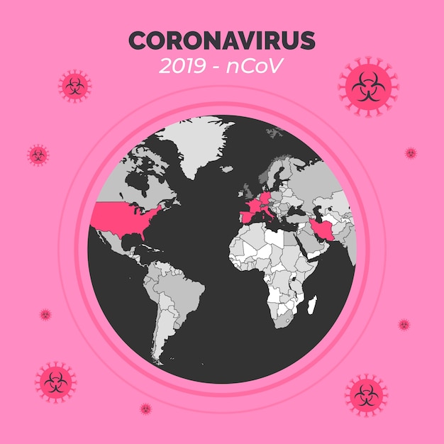 Vettore gratuito concetto del globo di coronavirus