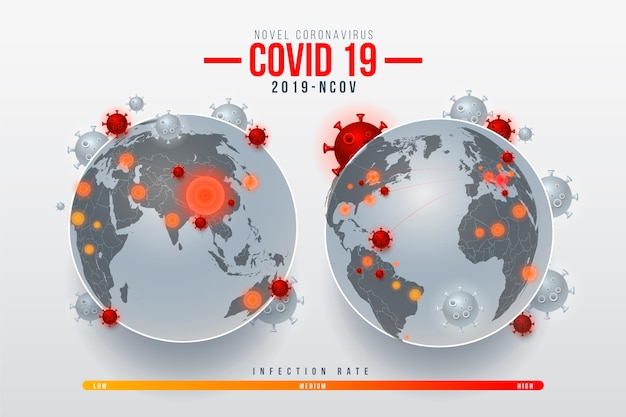 Free vector coronavirus globe concept