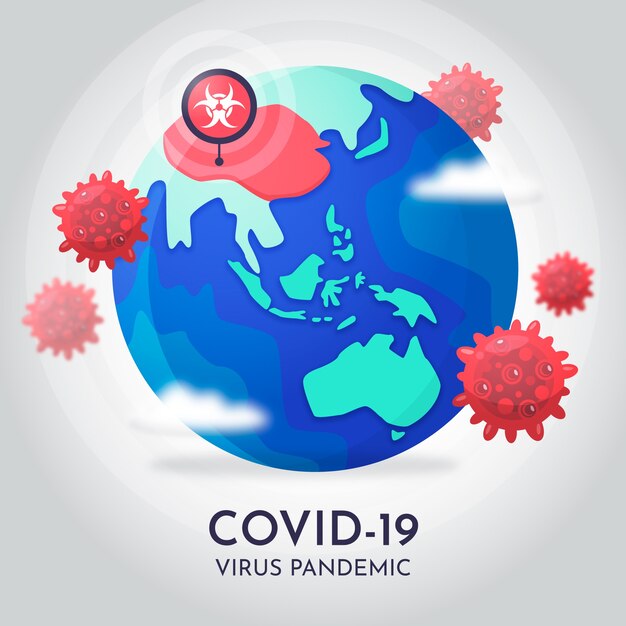 コロナウイルスの世界のコンセプト