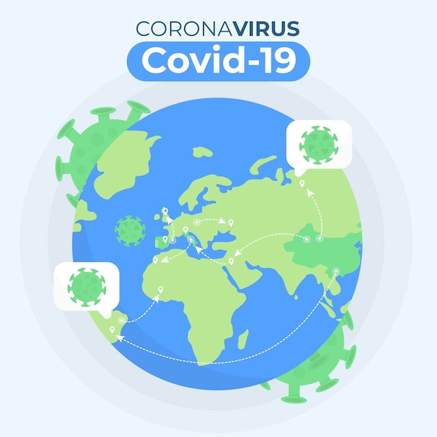 Free vector coronavirus globe concept