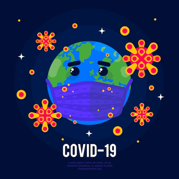 Vettore gratuito illustrazione del globo di coronavirus