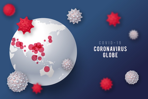 Coronavirus globe realistic style