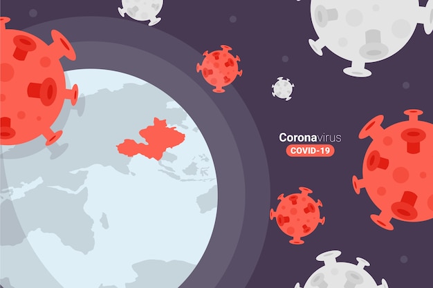 Vettore gratuito trasmissione a globo del coronavirus del virus