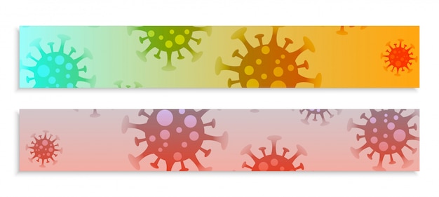 Free vector coronavirus infection spread wide banners set vector